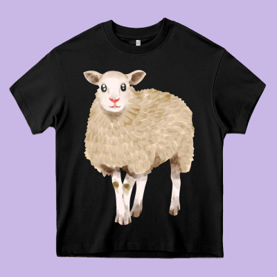 Sheep Heavy Core Tee Designed By Fadigitalartstudio