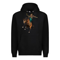 Black western horse rodeo Premium Hoodie - BarkalooDesign