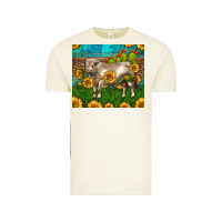 Vintage Arctic Western Charolais Bull With Sunflowers Vintage Tee - LillyAllenDesigns