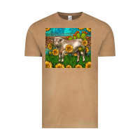 Vintage Camel Western Charolais Bull With Sunflowers Vintage Tee - LillyAllenDesigns