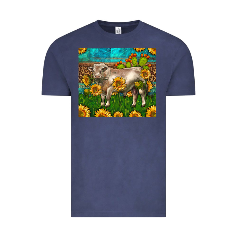 Western Charolais Bull With Sunflowers Vintage Tee by LillyAllenDesigns | Teevron