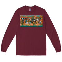 Burgundy texas sunflower cactus cowhide leopard licence plate Long Sleeve Tee - Artiststas