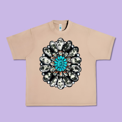Cowhide Aztec Gemstone Urban Heavy Tee Designed By Ranaportraitstore