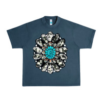 Midnight Navy cowhide aztec gemstone Urban Heavy Tee - RanaPortraitStore