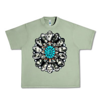 Oil Green cowhide aztec gemstone Urban Heavy Tee - RanaPortraitStore