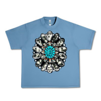 Pebble Blue cowhide aztec gemstone Urban Heavy Tee - RanaPortraitStore