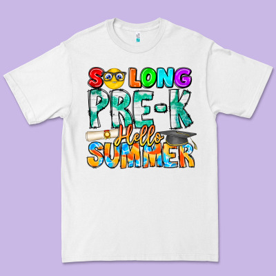 So Long Pre K Hello Summer Premium Tee Designed By Cowhidedigitalart
