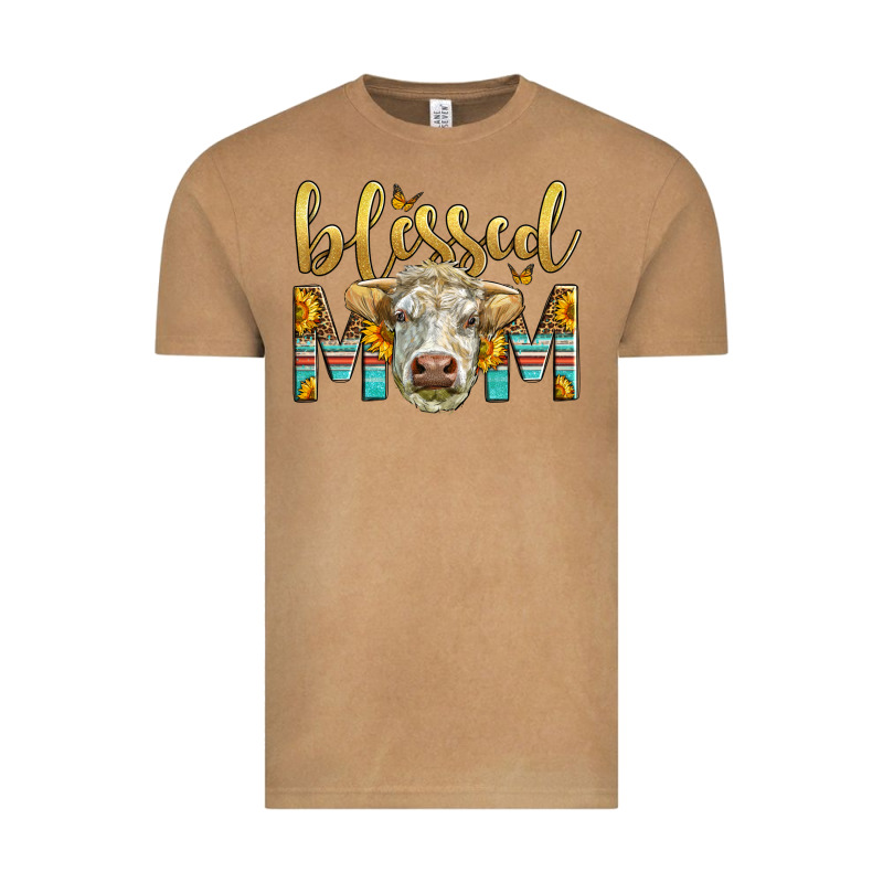 Western Blessed Mom Charolais Bull Vintage Tee by LillyAllenDesigns | Teevron
