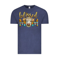 Vintage Denim Western Blessed Mom Charolais Bull Vintage Tee - LillyAllenDesigns