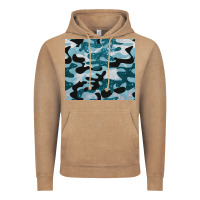 Blue Camouflage Glitter Vintage Hoodie | Teevron