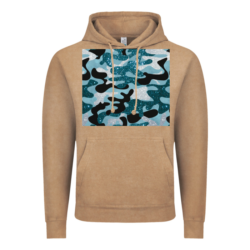 Blue Camouflage Glitter Vintage Hoodie by BarkalooDesign | Teevron