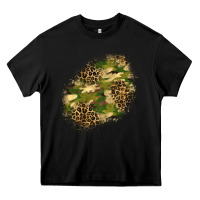 Black camouflage and leopard patch  5 Heavy Core Tee - BundleAndBundleShop