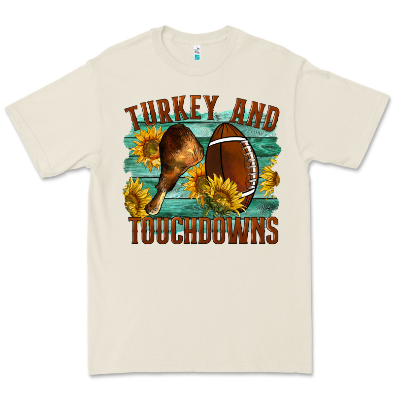 Turkey And Touchdowns Premium Tee by LillyAllenDesigns | Teevron