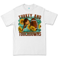 White Turkey And Touchdowns Premium Tee - LillyAllenDesigns