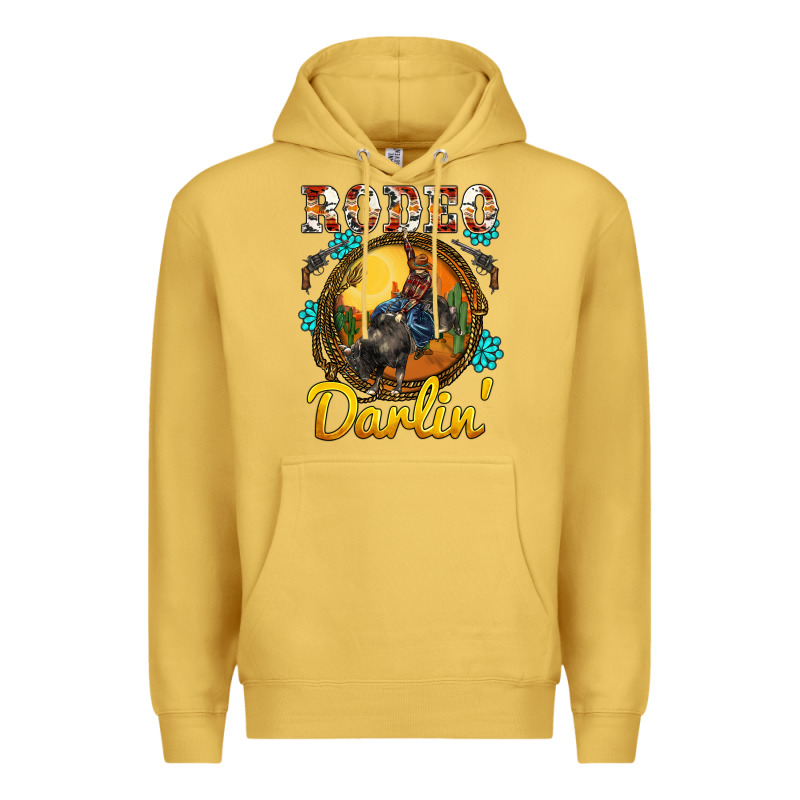 Western Rodeo Darlin' Sunset Sunflowers Weapon Premium Hoodie by BarkalooDesign | Teevron