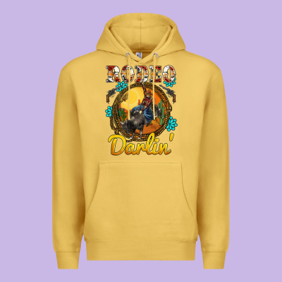 Western Rodeo Darlin' Sunset Sunflowers Weapon Premium Hoodie Designed By Barkaloodesign