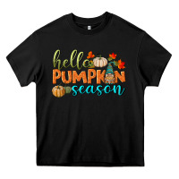 Black hello pumpkin season Heavy Core Tee - BundleAndBundleShop
