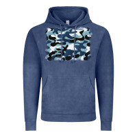 Blue Camouflage Background Vintage Hoodie | Teevron