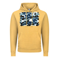 Vintage Mustard blue camouflage background Vintage Hoodie - BarkalooDesign