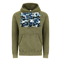 Vintage Olive blue camouflage background Vintage Hoodie - BarkalooDesign