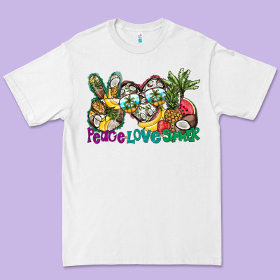 Peace Love Summer Premium Tee Designed By Cowhidedigitalart
