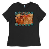 Black chicken western Ladies Tee - RacoonDesign
