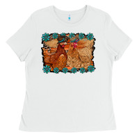 White chicken western Ladies Tee - RacoonDesign