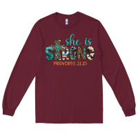 Burgundy she is strong Long Sleeve Tee - Artiststas