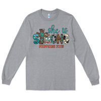 Heather Grey she is strong Long Sleeve Tee - Artiststas