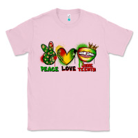 Bubblegum Pink peace love juneteenth Classic Tee - FaDigitalArtStudio