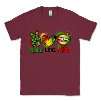 Burgundy peace love juneteenth Classic Tee - FaDigitalArtStudio