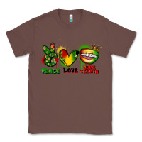 Chestnut peace love juneteenth Classic Tee - FaDigitalArtStudio