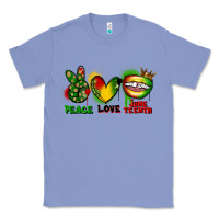 Colony Blue peace love juneteenth Classic Tee - FaDigitalArtStudio
