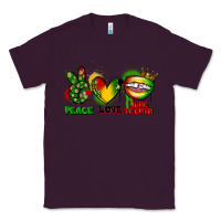 Plum peace love juneteenth Classic Tee - FaDigitalArtStudio