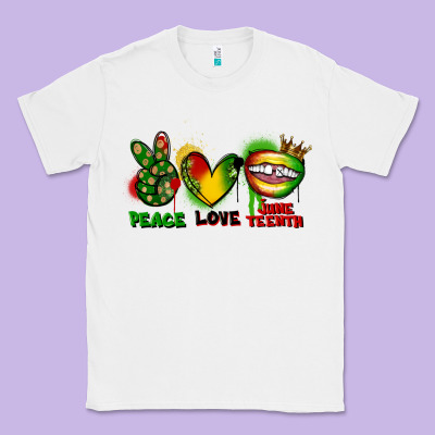Peace Love Juneteenth Classic Tee Designed By Fadigitalartstudio