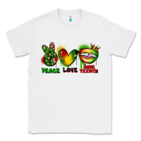 White peace love juneteenth Classic Tee - FaDigitalArtStudio