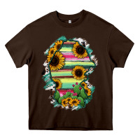 Chocolate Brown Coahuila State Of Mexico Map Heavy Core Tee - RanaPortraitStore