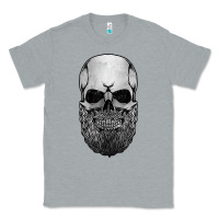 Heather Grey creepy bald and bearded skull for halloween & skeletons fans t shirt Classic Tee - baoMotion