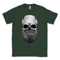 Sports Green creepy bald and bearded skull for halloween & skeletons fans t shirt Classic Tee - baoMotion