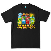 Black Hello Summer Premium Tee - CowhideDigitalArt