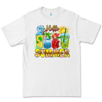 White Hello Summer Premium Tee - CowhideDigitalArt