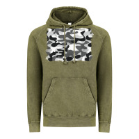 Vintage Olive black and white camouflage Vintage Hoodie - BarkalooDesign
