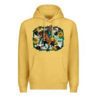 Antique Gold western rodeo horse cowhide sunflowers Premium Hoodie - BarkalooDesign