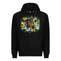 Black western rodeo horse cowhide sunflowers Premium Hoodie - BarkalooDesign