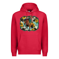 Cardinal western rodeo horse cowhide sunflowers Premium Hoodie - BarkalooDesign