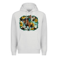 Dove Grey western rodeo horse cowhide sunflowers Premium Hoodie - BarkalooDesign