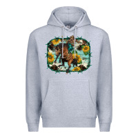 Western Rodeo Horse Cowhide Sunflowers Premium Hoodie | Teevron