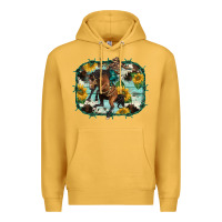 Mustard western rodeo horse cowhide sunflowers Premium Hoodie - BarkalooDesign