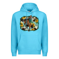 Ocean Blue western rodeo horse cowhide sunflowers Premium Hoodie - BarkalooDesign