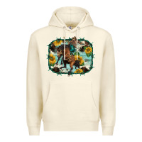 Sandshell western rodeo horse cowhide sunflowers Premium Hoodie - BarkalooDesign